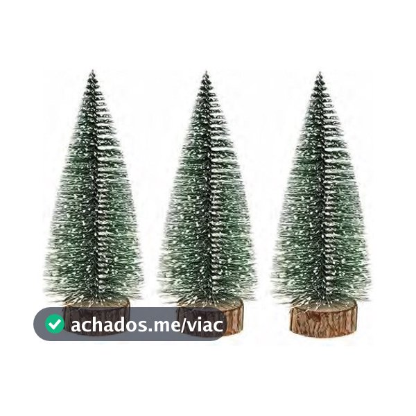 3 Mini Árvore De Mesa Nevada Ou Dourada Enfeite Decoração Festa Natal