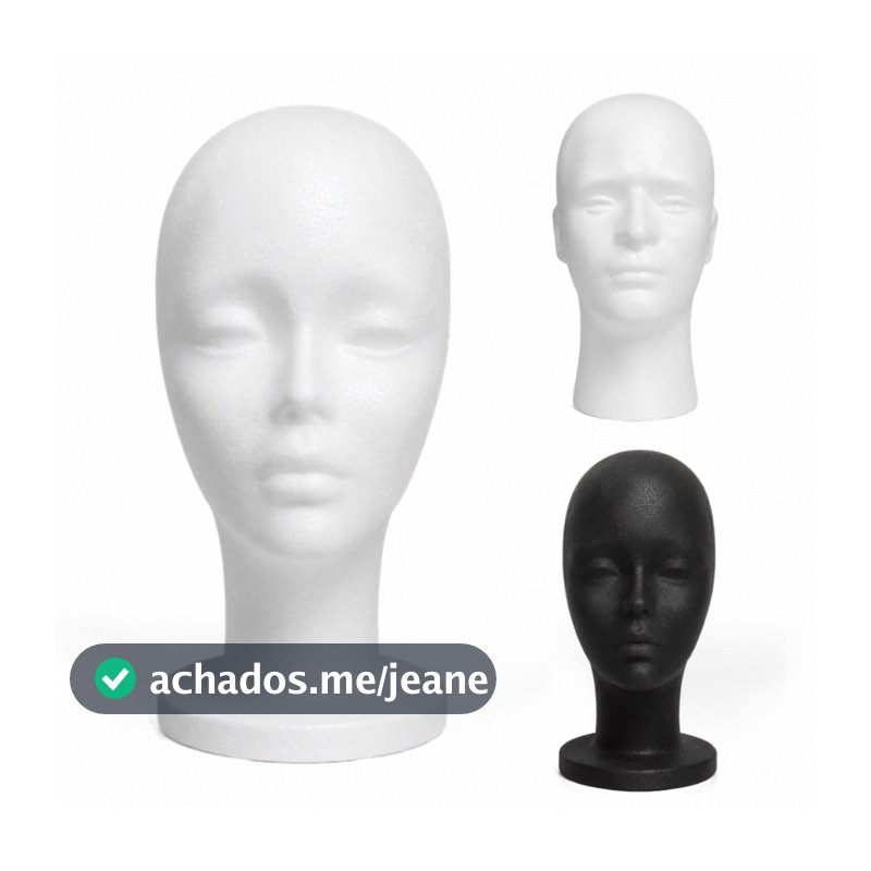 Expositor Cabeça De Isopor Para Perucas E Lace Front