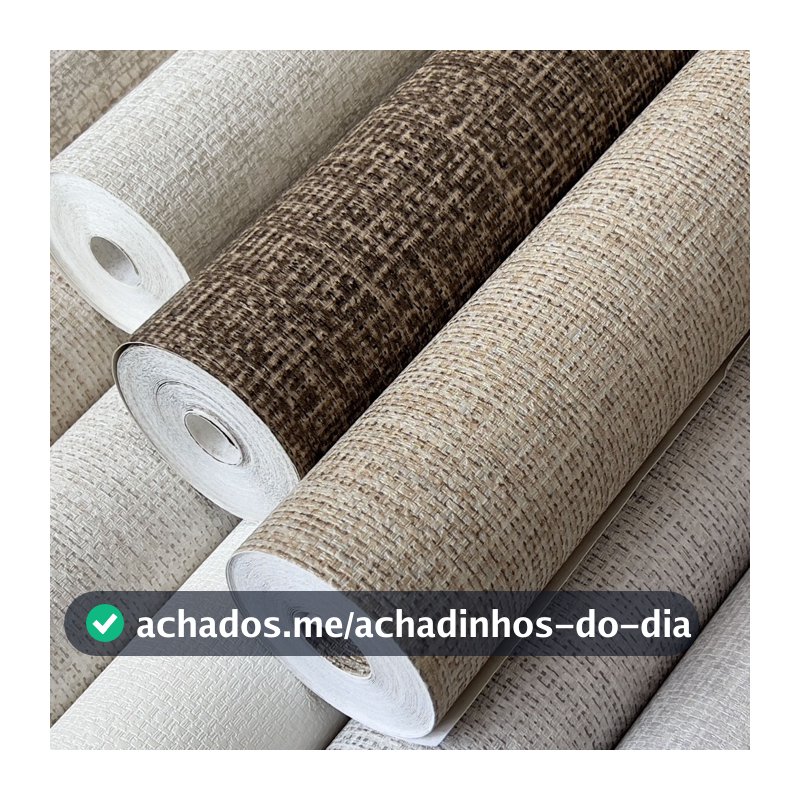 Papel de Parede Linho Alto Relevo - Rolo 10 metros x 53cm - Vinílico Alto Padrão - Cola Inclusa
