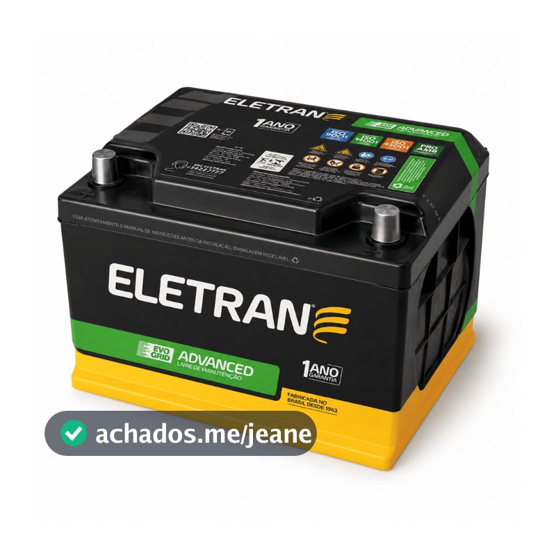 Bateria Automotiva Eletran Advanced 60Ah 12V 450A CCA Polo Positivo Direito Garantia 12 Meses