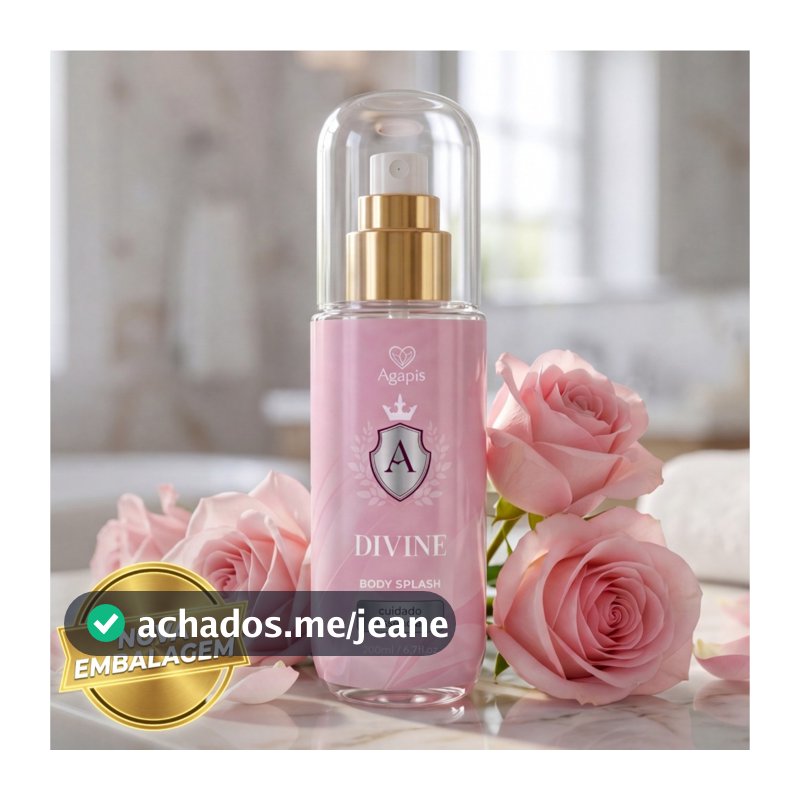 Body Splash Divine Agapis Beauty 200ml Fragrância Sedutora Delicada Alta Fixação