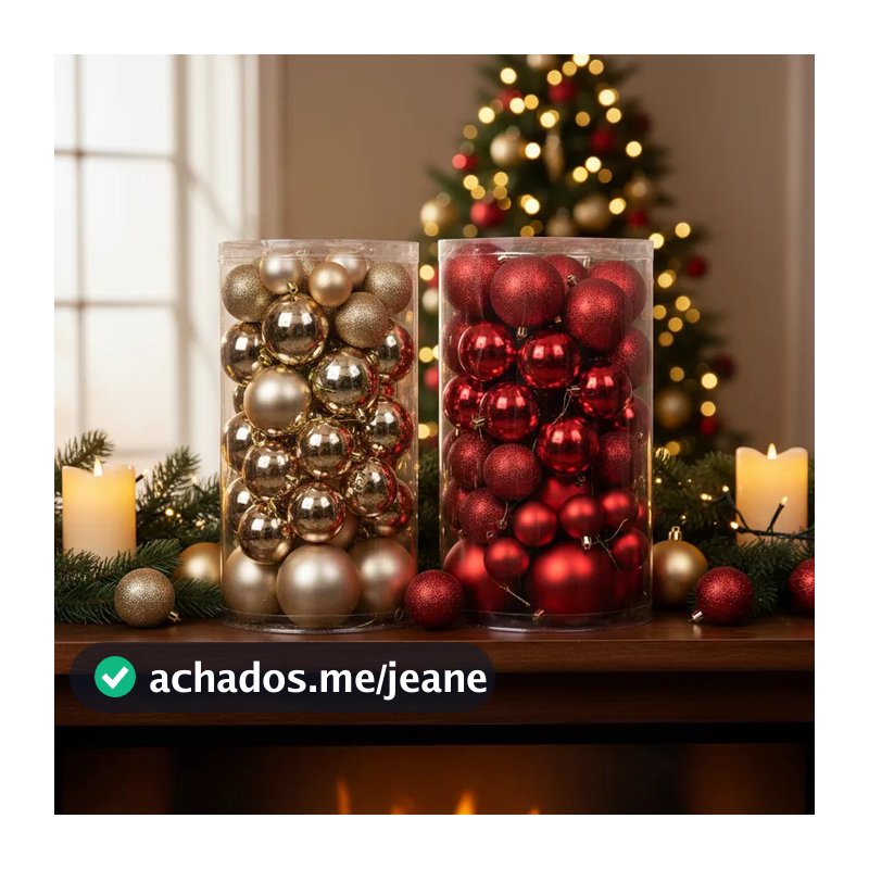 Kit 24, 27, 30 ou 36 Bolas Árvore De Natal Enfeites Natalinos de Luxo 4, 5 e 6 Cm Decoração Sofisticada