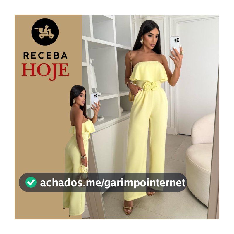 Macacão Feminino Longo Elegante Alfaiataria Premium Tomara que Caia Com Cinto Flor Casamento Luxo