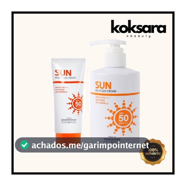 foodaholic multi sun cream spf50 pa+++ 3 in1 smart care 2 types (70ml, 250ml)