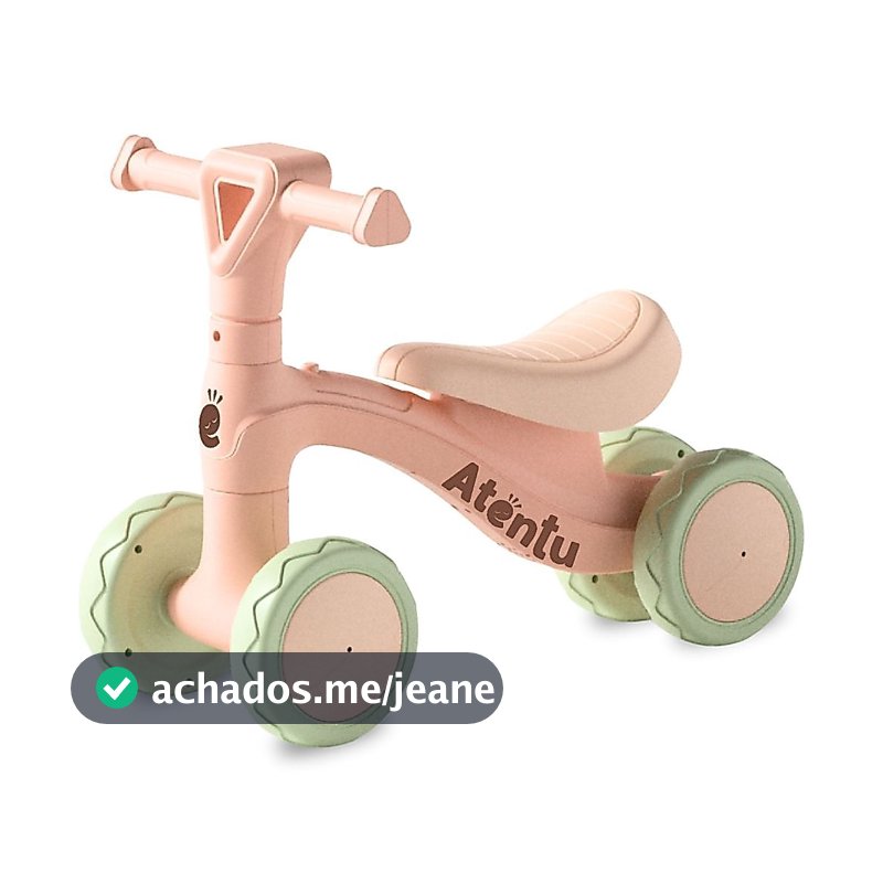 Bicicleta de Equilíbrio Infantil Sem Pedal Andador 4 Rodas Bebê Criança