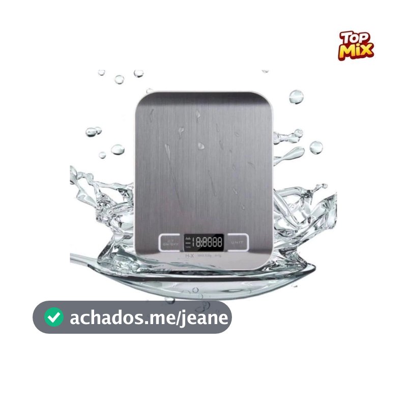 Balança de Cozinha Digital 10kg em Inox Alta Precisão 1g Dieta Fit com Tara LCD Pilhas Inclusas