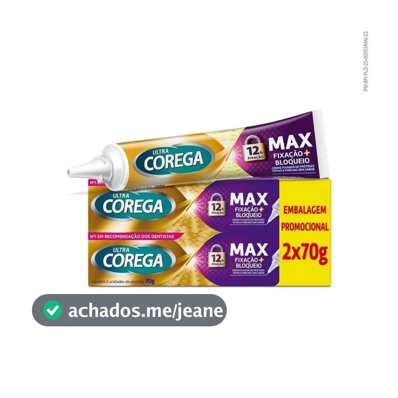 Kit 2 Corega  Sem Sabor Fixador de dentadura 68g