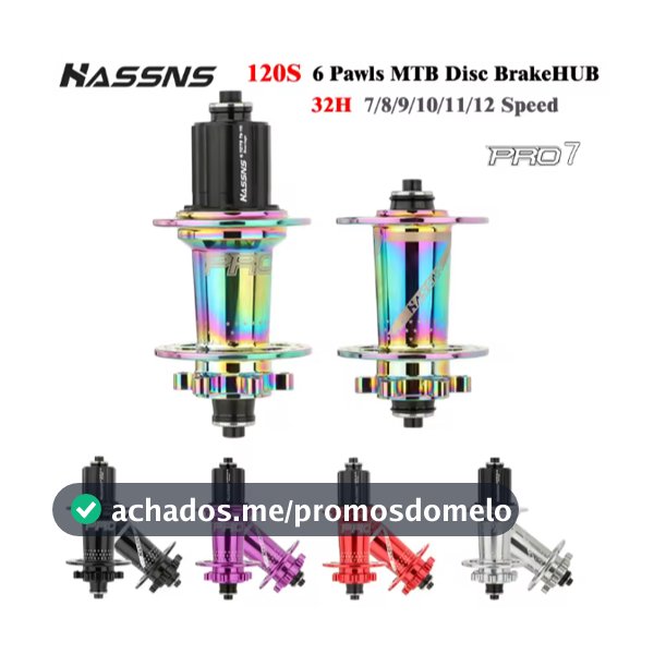 HASSNS PRO7 MTB Hub 6 Pawls 120Som 36/32 Furos Para Mountain bike HG Compatível Com 7-12 Velocidades