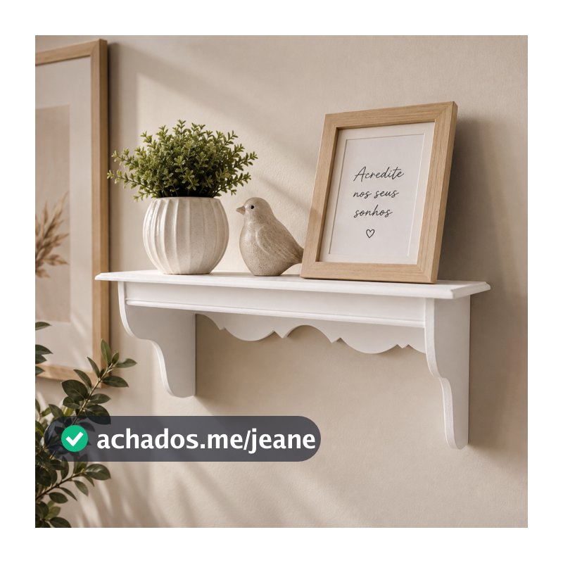 Prateleira Para Sala Decoracao Mdf Trabalhada Branca
