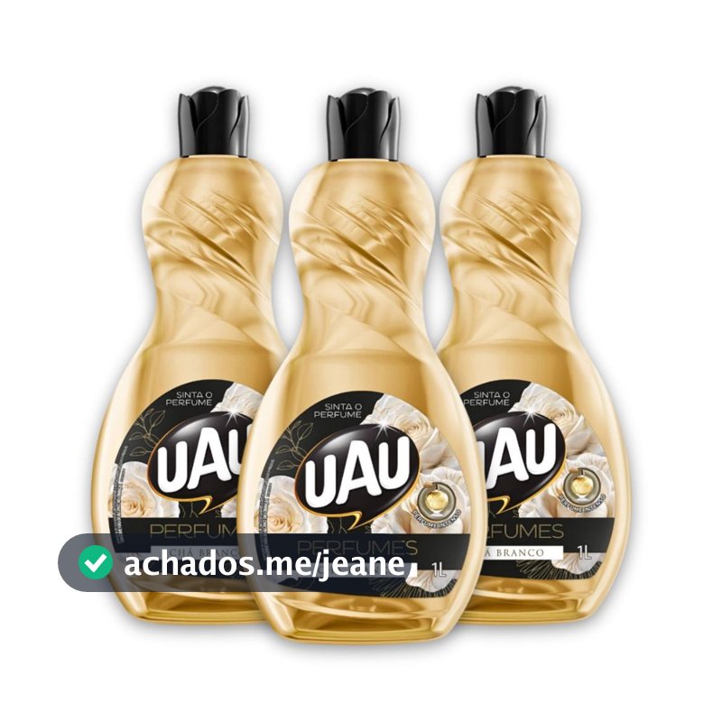 Kit 3un Limpador 1L UAU Perfume Chá Branco