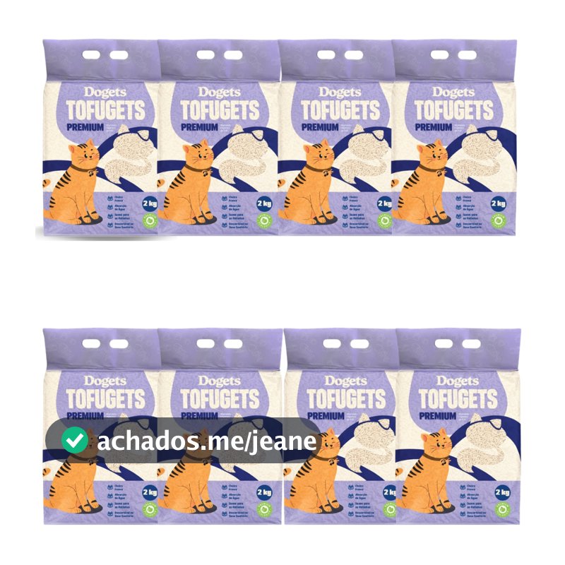 Areia Para Gato Tofu 2 kg Vegetal Higiênica Antiodor Areia Gato Premium Sanitária