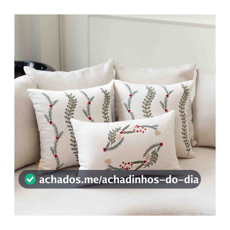 Kit Almofadas Natalinas Bordadas Ramos
