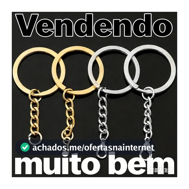 Kit Chaveiro Argola  25mm 25-150 Peças com Corrente, Elo, Pitão e Lagosta Prata/Dourado DIY Resina Pingentes