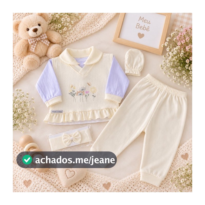 Conjunto Primeira Troca RN Menina Completo Para Bebê