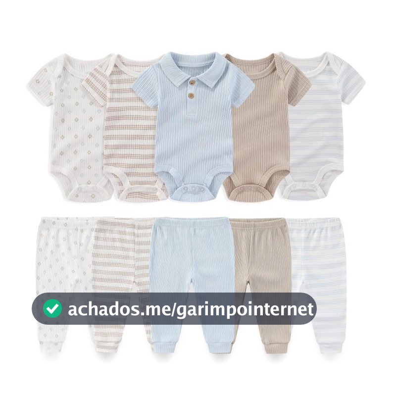 Kiddiezoom 10 Peças Conjunto De Roupas De Bebê Algodão Macio Menino Menina Bodysuits + Calças Roupa Infantil Presente