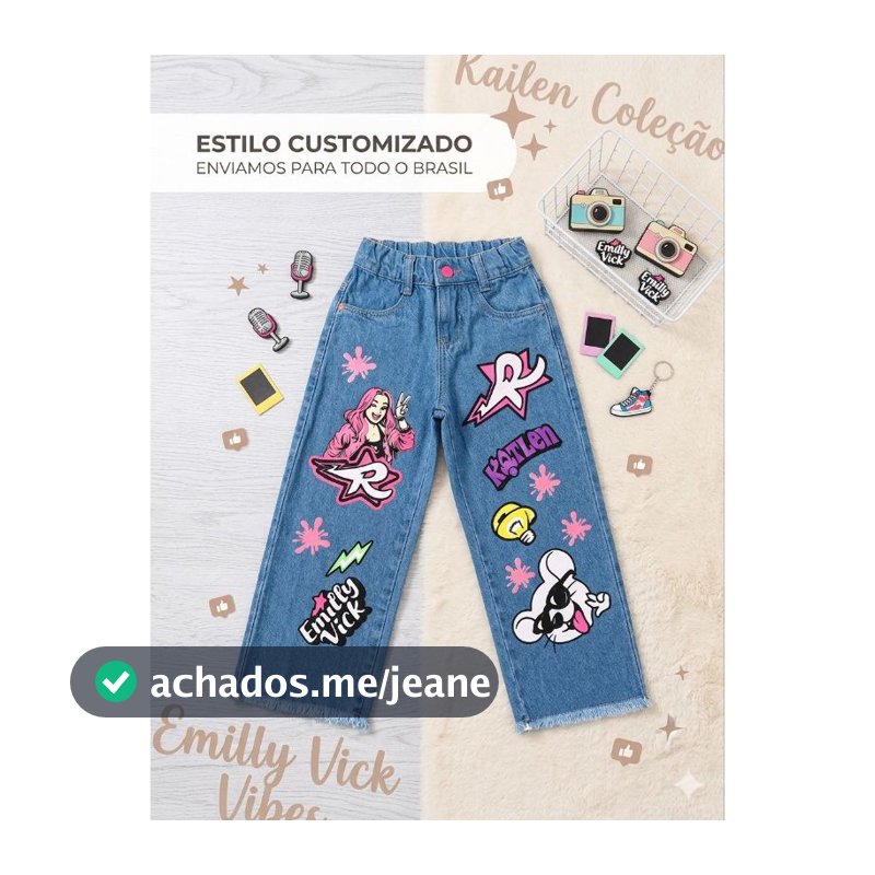 calça jeans wide leg infantil