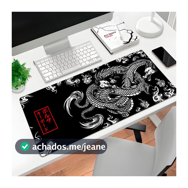 Mouse Pad Gamer Profissional Dragão Chines Japonês 70x35cm Desk Pad Speed 1856