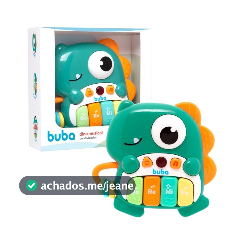 Dino Musical de Atividades Buba Notas Musicais Dó Ré Mi Fá Brinquedo Educativo com Luz 19702