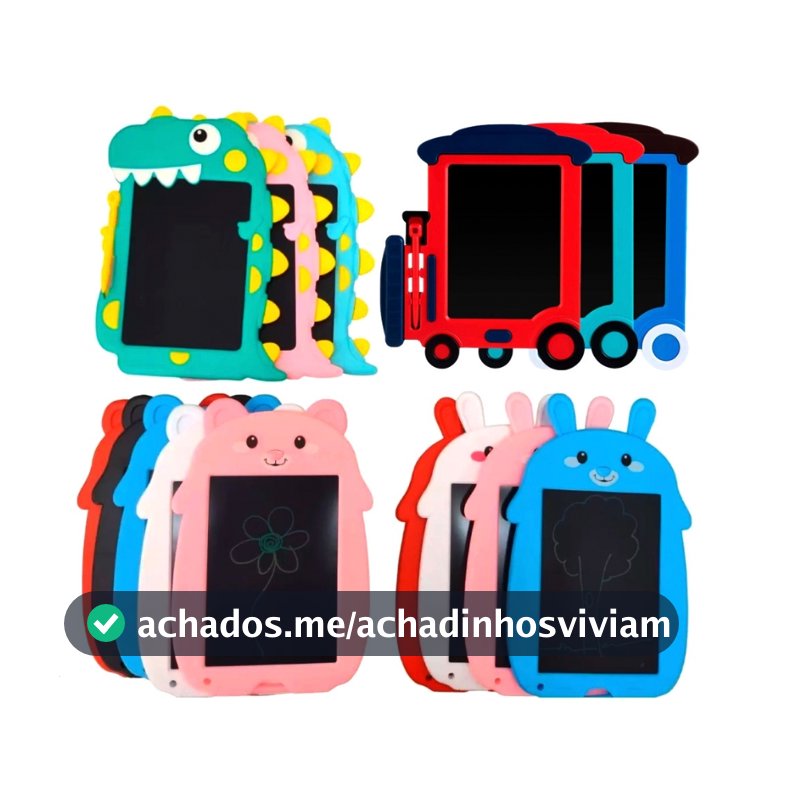 Lousa Mágica Digital Tablet  LCD 8.5' Polegadas 3D Colorida Escrever Desenhar Criativo Infantil Dinossauro/Trem/Sereia/Tubarão/Coelho, Fanwix
