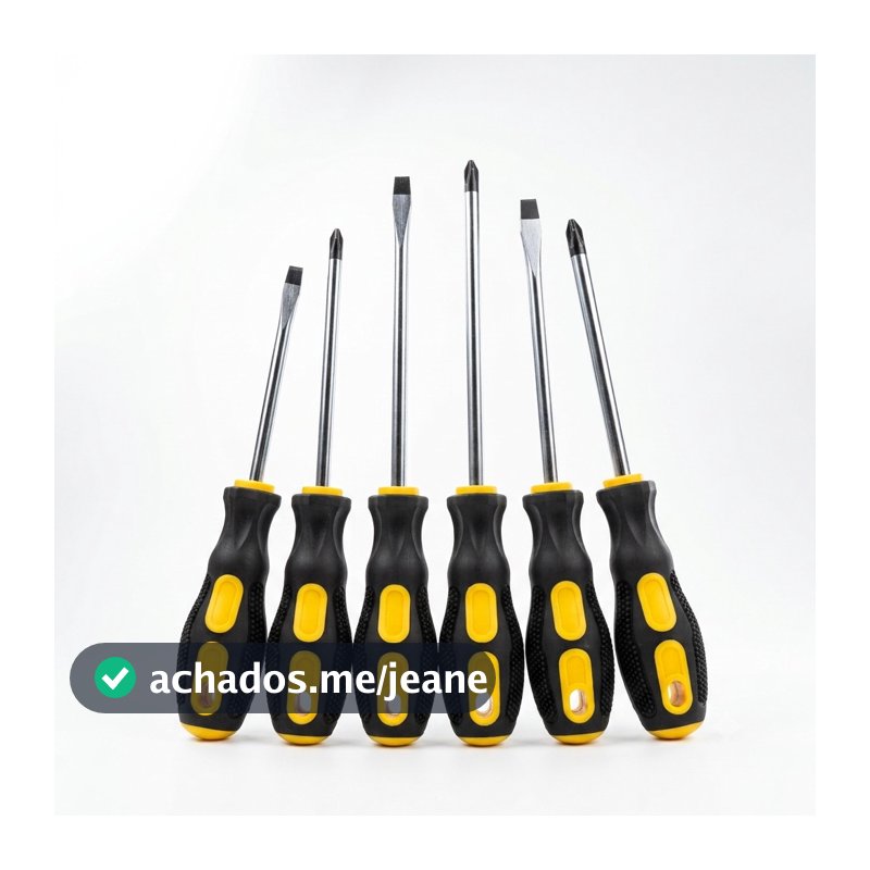 Jogo Chaves Fenda E Philips Isoladas Profissional Imã 6 Pçs