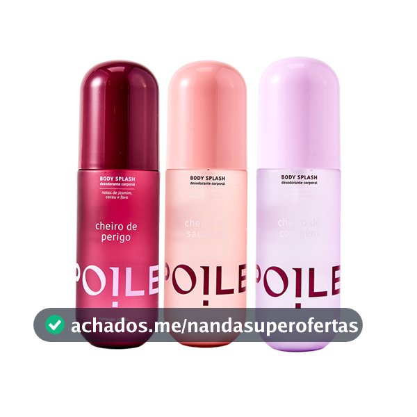 Kit 3 Body Splashes Femininos Perigo Saudade Coragem Perfume Corporal 200ml Spoiler