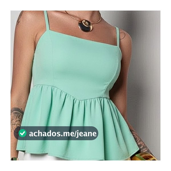 Blusa Bata Cropped com Babado Soltinha Peplum Moda Gringa - Brasil