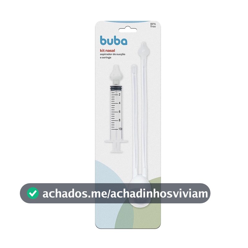 Aspirador Nasal de Sucção + Seringa com Ponta em Silicone Buba