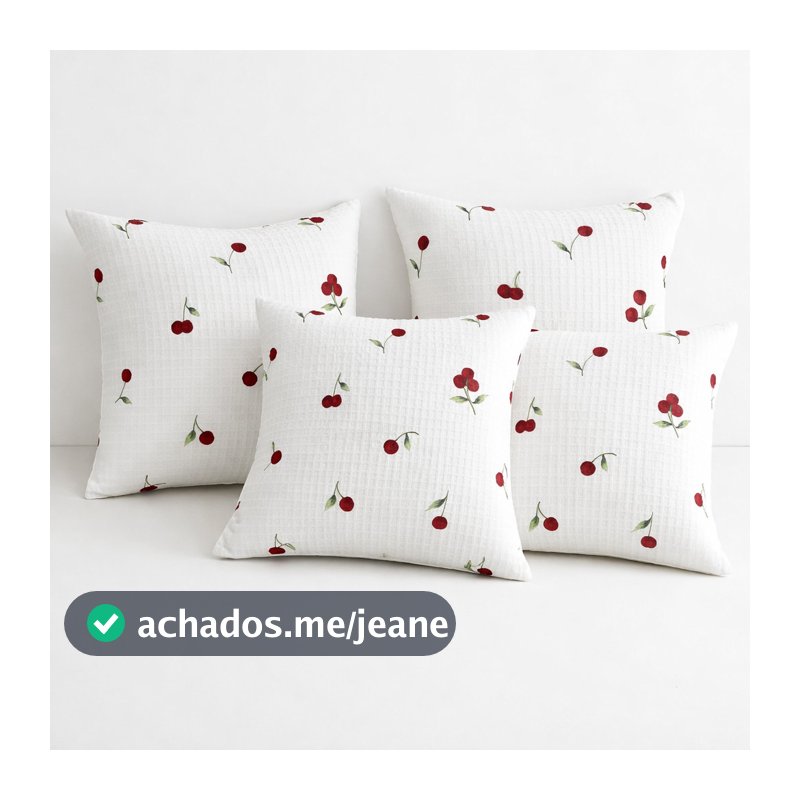 4 Capas de Almofada para Sofá 45x45 Piquet Favo com Zíper