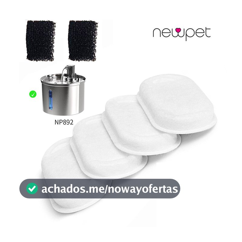 Newpet Kit 6/12/18 Filtro Refil Carvao Fonte Cachorro Agua Limpa Bebedouro Gato Original Filtros para bebedouros