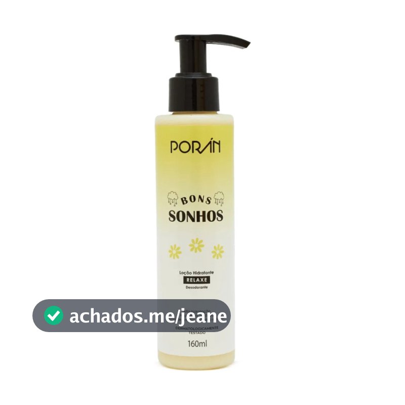 Loção Hidratante Bons Sonhos Relaxe Porán 160mL