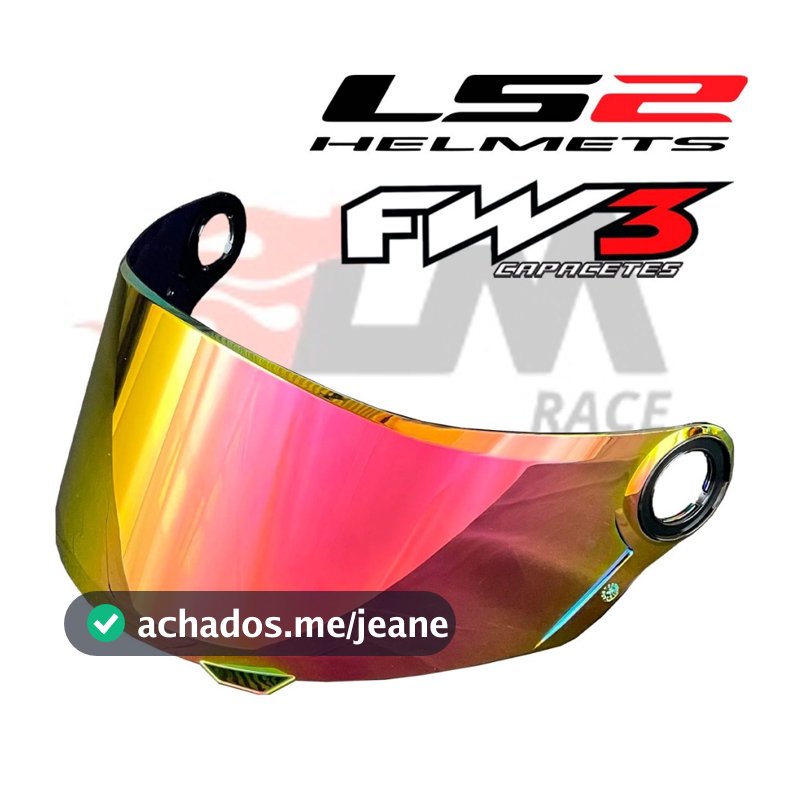 Viseira Capacete Ls2 Fw3 Revo Pink Rosa Modelos FF358 FF396 FF392 FW3 GT GTN GTX GT2 Nova