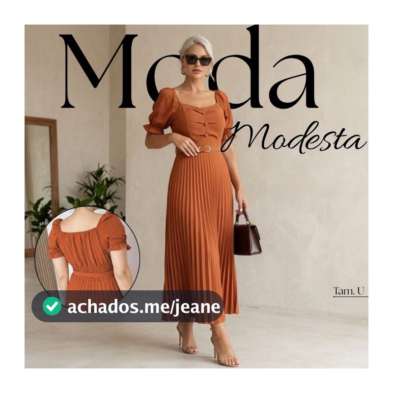 Vestido Feminino Moda Modesta longo duna liso Plissado Manga Bufante + Cinto - Varias Cores