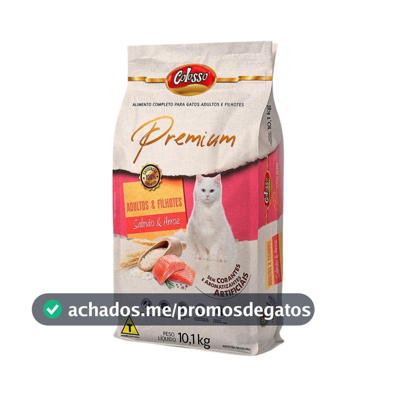 Ração Gatos Adultos E Filhotes Salmão Premium Colosso - 10kg