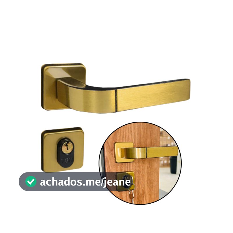 Fechadura Porta de Casa Externa Sala Cozinha Interna Quartos  Banheiro Modena Bronze Dourada
