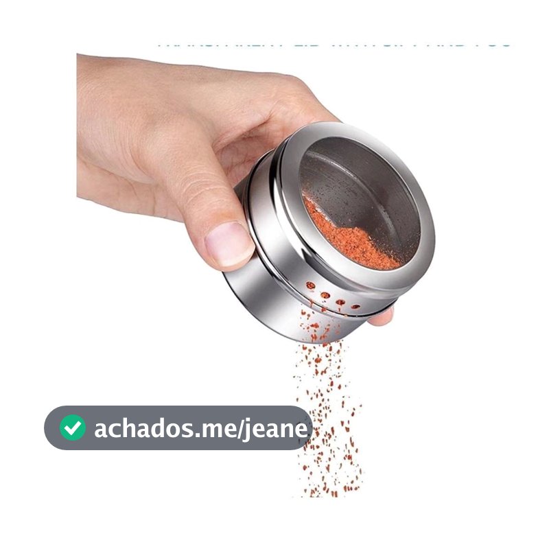 4/8 PÇS Porta Condimento Tempero Inox Magnético Imã Geladeira