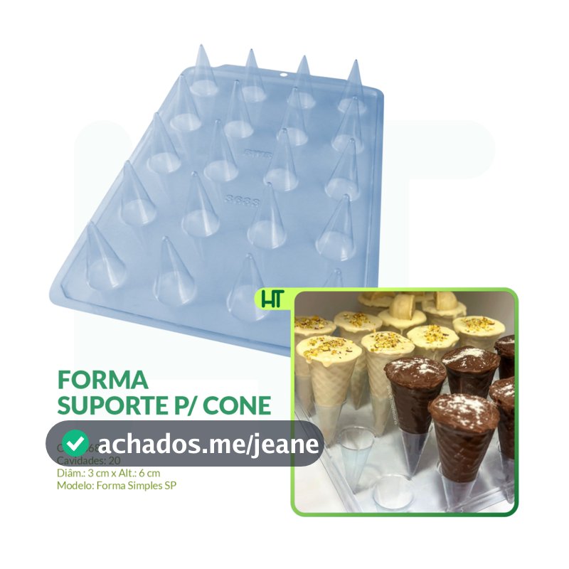 Forma Suporte para Cone BWB - 3683 Cone Médio - 20 Cavidades