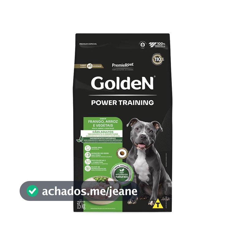 Ração Golden Power Training  Cães Adultos Frango E Arroz 15Kg