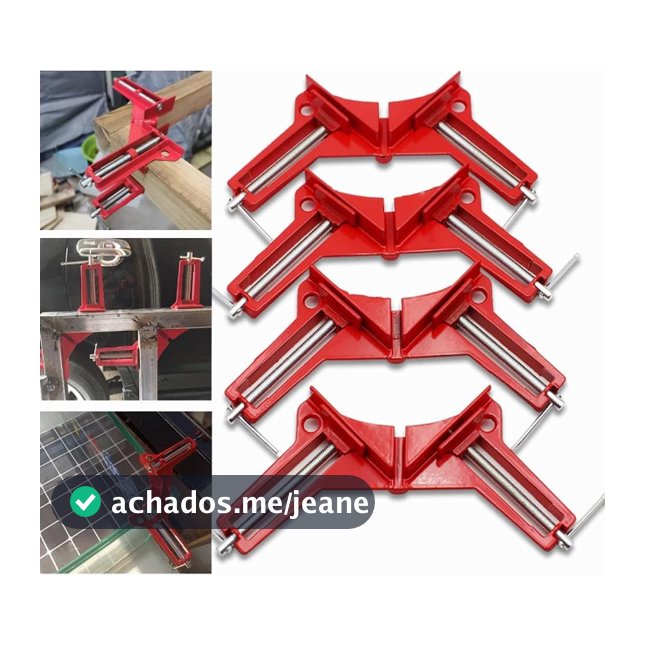 Kit 4 Grampo Sargento Angular 90° Graus - 3" Polegadas Vida