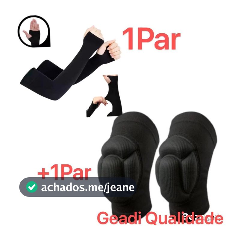 manguito longo + joelheira acolchoada kit vôlei profissional