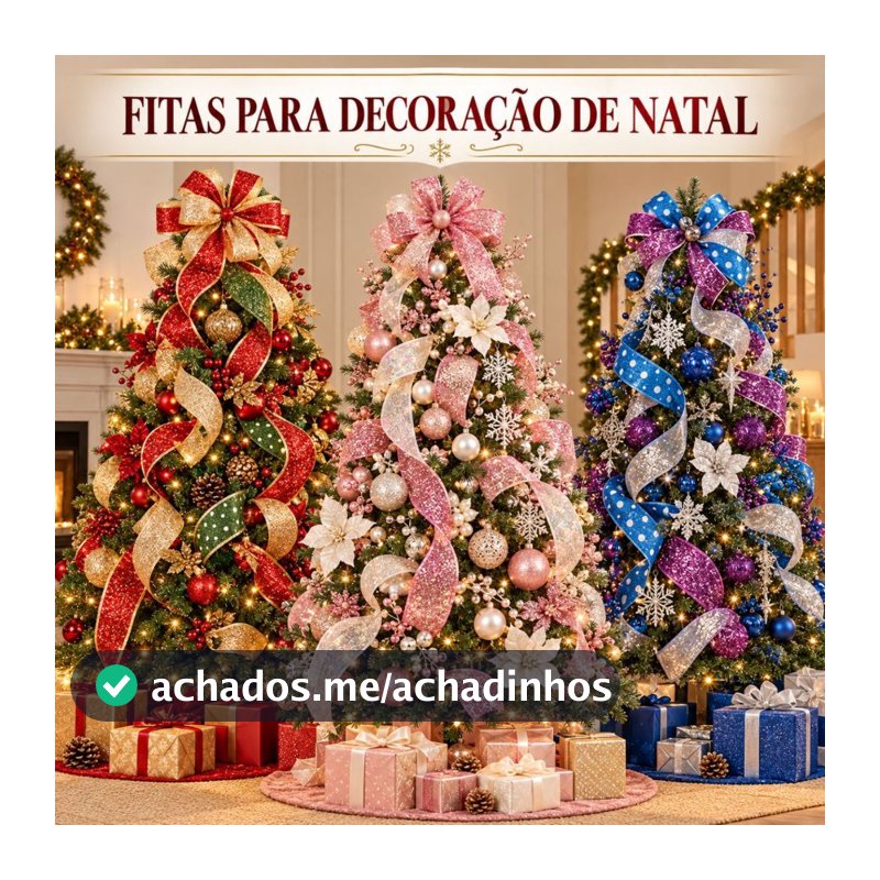 Fita Decoração Natal 10 Metros Decoração Laço Natalino Presente Fita Decoração Arvore de Natal