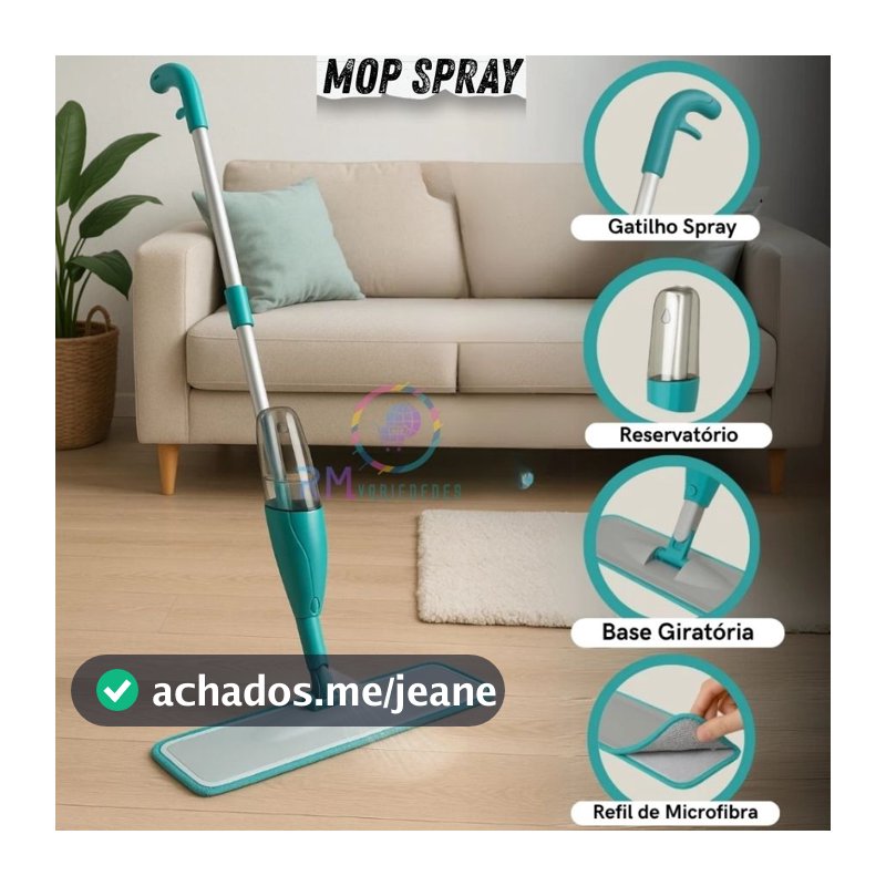 Mop Spray Magico Esfregão Com Reservatorio Rodo De Limpeza 300ml
