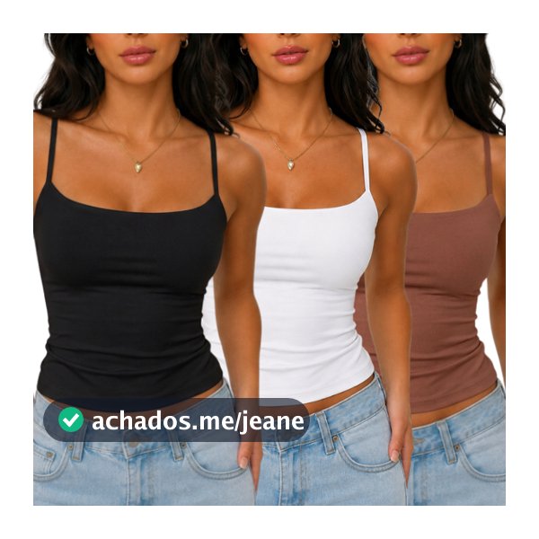 Kit 3 Regata Feminina Blusa Alça Fina Poliamida Premium Fitness Casual Com Forro Duplo Academia