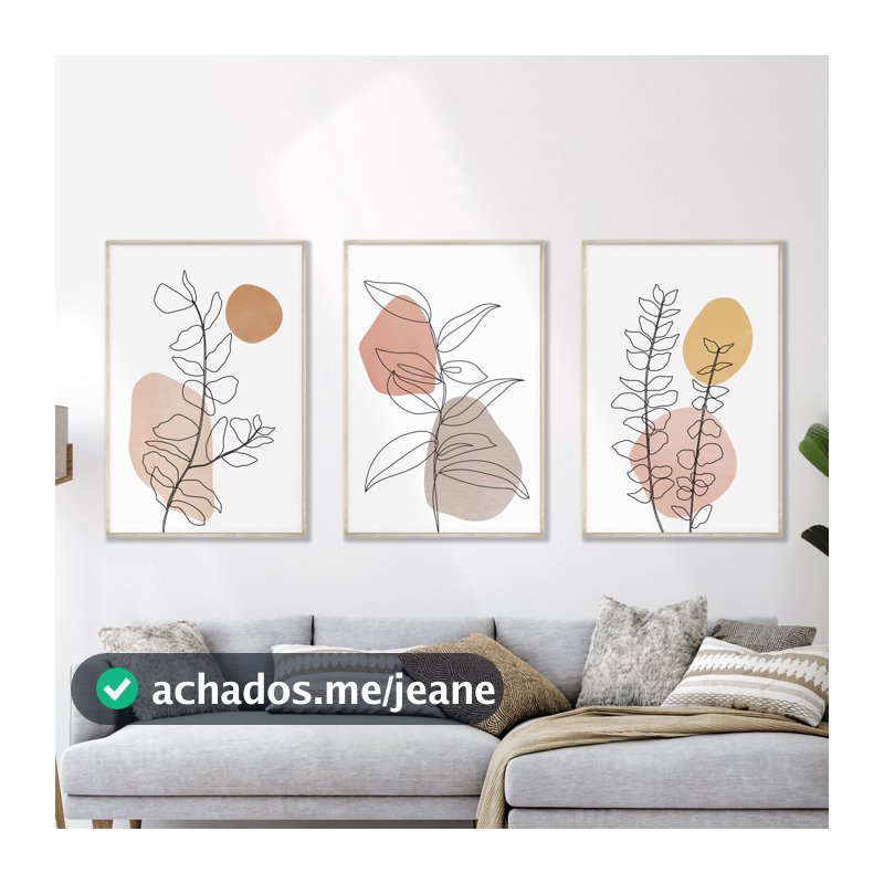 Quadro Decorativo Flores Botânico minimalista , decoração casa Quadro Decorativo Loja