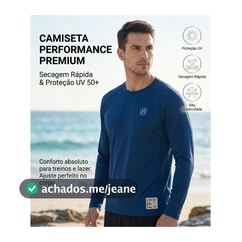Camisa Masculina Proteção Solar UV 50+ Manga Longa Segunda Pele Para Academia,Praia,Pesca,Ciclismo