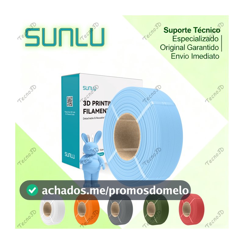 Sunlu PLA Fosco Refil Filamento de impressora 3D 1,75 mm de diâmetro 1KG/rolo