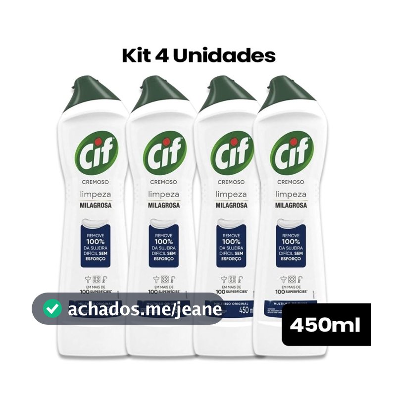 CIF Limpeza Milagrosa 450ml Sapólio Limpeza pesada Tradicional Multi Uso