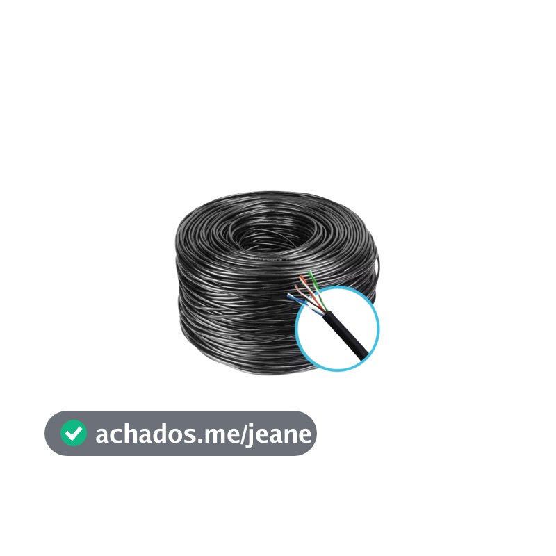Rolo Cabo De Rede Rj45 Cat5 Cftv Preto - 50m