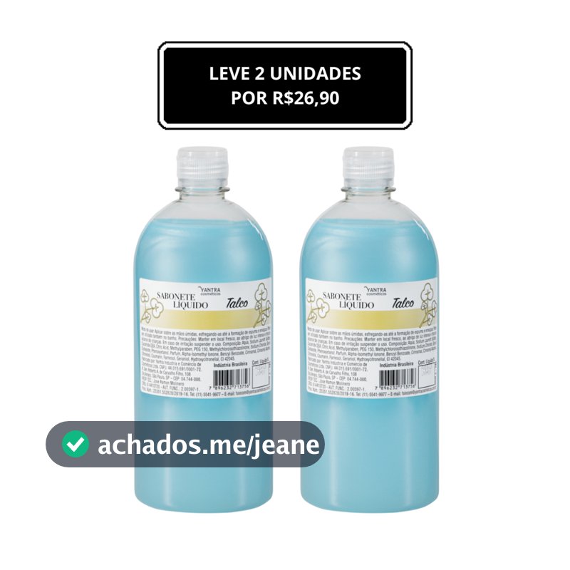2 Unidades de Sabonete Líquido - 1 Litro cada - Diversas fragrâncias hidratante de alta qualidade