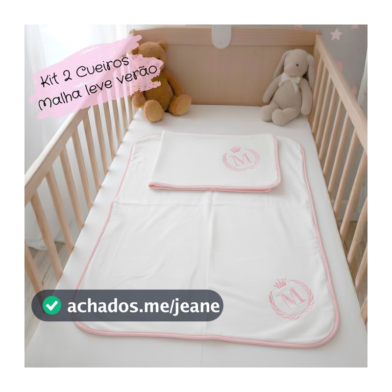 Kit 2 Cueiros Personalizado Com Inicial Do Nome Do Bebê Menino Menina Malha 100% Algodão 80cm