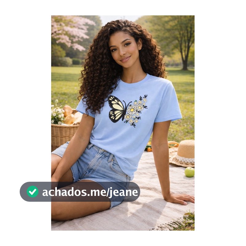 camiseta Feminina Borboleta/Primavera Moda Instagram  Nova tendência da Moda Para Mulheres ,Moda Casual